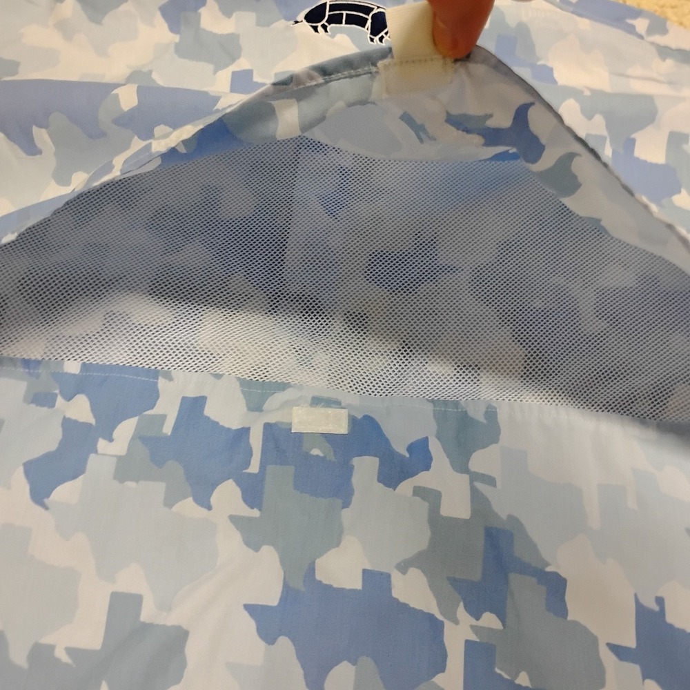 Old Tejas Shirt Mens L Blue Performance Texas Camouflage Hunting Fishing Hiking - Picture 12 of 16